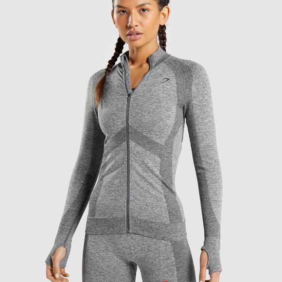 Gymshark - Flex Zip Through Jacket - Charcoal Marl - Large - Picture 4 of 7